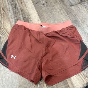 Under Armour Women's Rust and Black Athletic Shorts